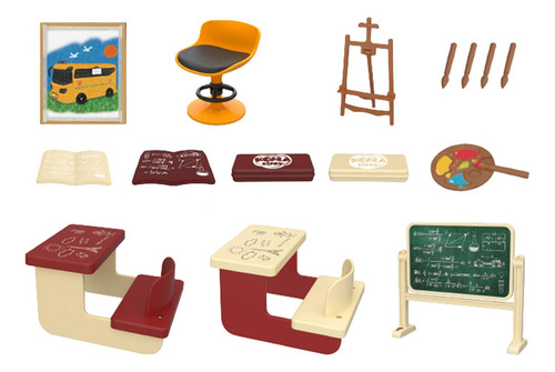 0 Juego De Aula Para Casa De Muñecas, Accesorios Para,