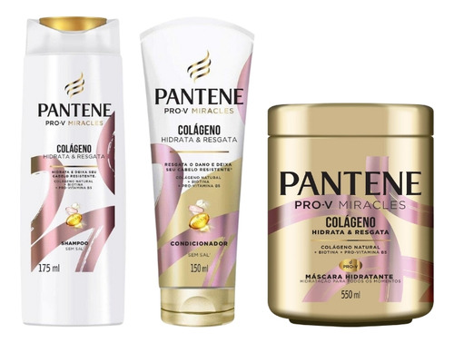 Kit Pante Colágeno Sh 175ml+cond 150ml+másc 550ml-3 Itens