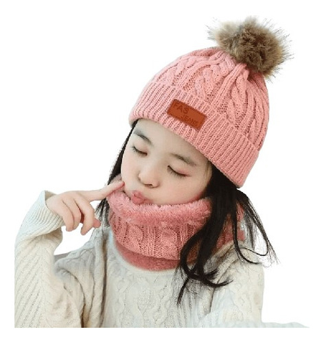 Touca Infantil Forrada Gorro Ursinho Pompom Criança+luvas