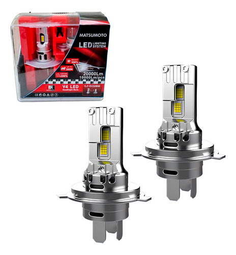 Set Ampolletas V4 H4 Microtecnologia Disipador Y Turbo