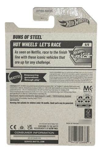 Hotwheels Buns Of Steel 945a Rojo