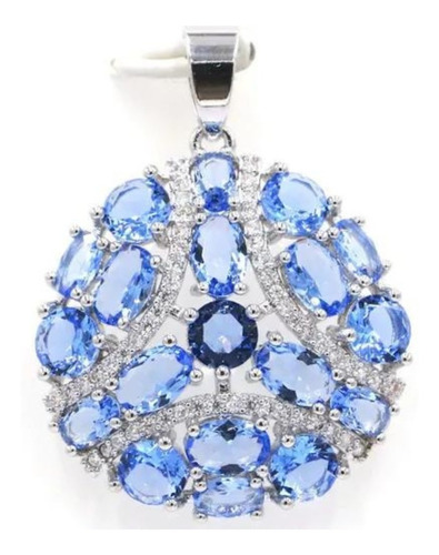 Imagen 1 de 3 de Dije Con Tanzanitas Azul Violeta En Plata Laminada .925