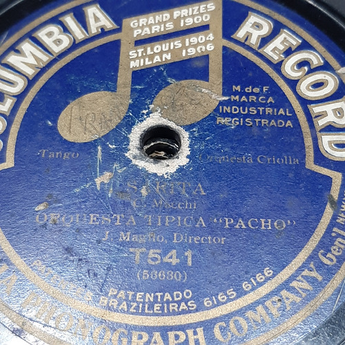 Pasta Orquesta Tipica Pacho J Maglio Columbia Record C524