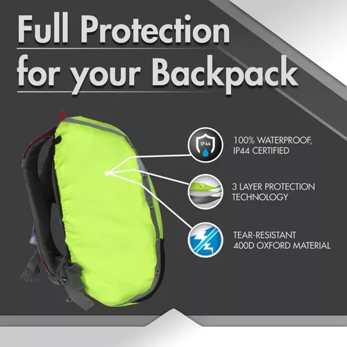 Funda Mochila Impermeable C/ Señalización Led Seguridad Vial