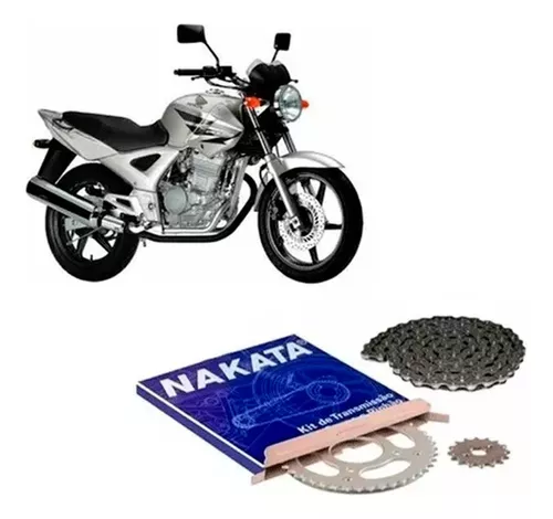 Kit Relação Transmissão Honda Cbx 250 Twister 2001 até 2008 Aço