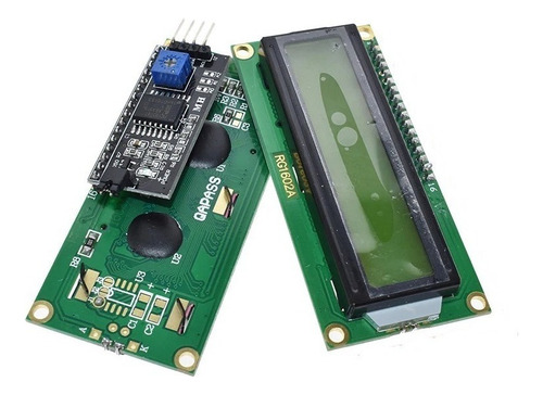 Display Lcd 1602 16x2 Fundo Verde Com Módulo I2c Soldado