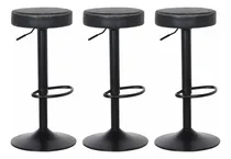 Comprar Kit 3 Banqueta Alta Para Bar Balcão Cozinha Viena Giratoria Cor Banqueta Alta Estofada Para Cozinha Viena Preto Vintage