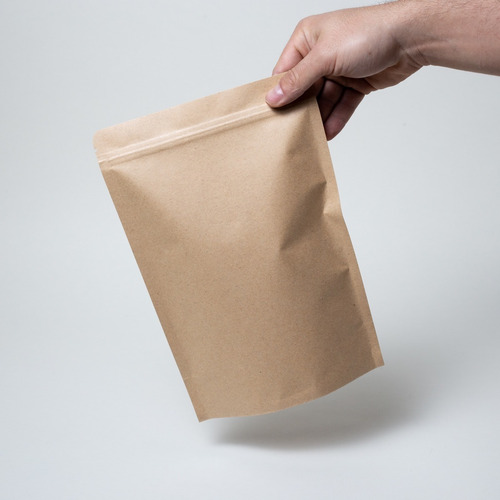 Imagen 5 de 6 de 50 Bolsa Stand Up Pouch Con Cierre Papel Kraft De 500 Grs