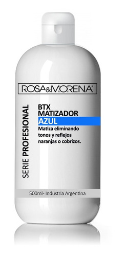 Imagen 1 de 3 de Btox Matizador Azul 1lt Rosa & Morena Serie Profesional 