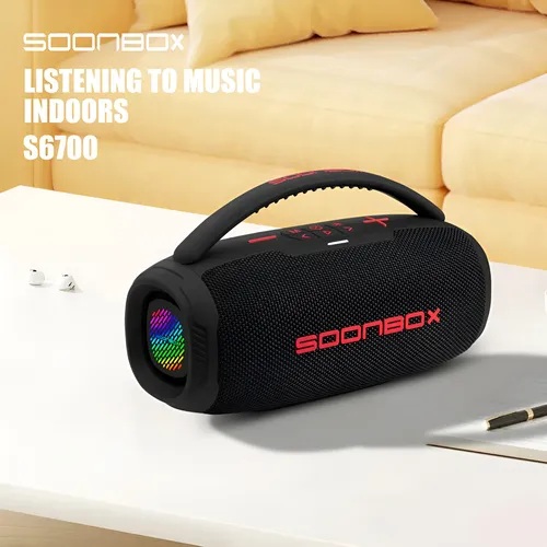 Parlante Soonbox Portátil Con Agarre Bluetooth Rgb Premium