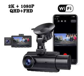 2k Doble Cámara Para Auto 1080p Hd Frente E Interior Dashcam