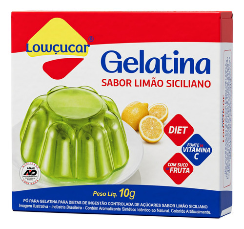 Mistura Gelatina Lowçucar 10g Sabores Variados Kit Com 32