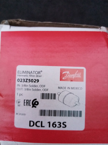 Filtro Deshidratador Danfoss Dcl 163s 3/8 Soldable