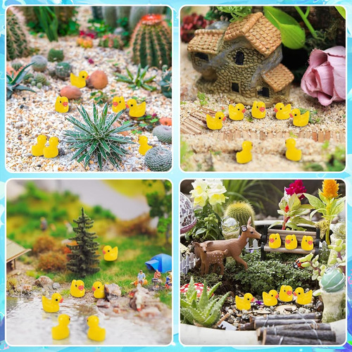 100 Mini Patitos De Resina, Pequeñas Figuras En Miniatura,