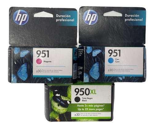 Cartuchos Kit X3 Hp 950xl N + 951 Cian-magenta Estandar