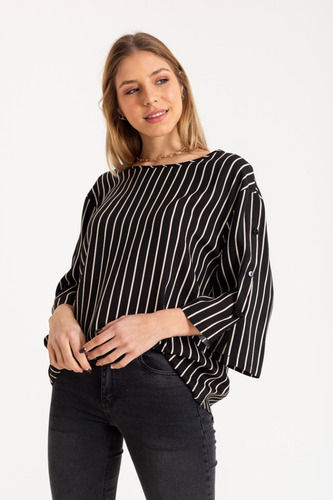 Imagen 4 de 5 de Blusa Rayada Fibrana 1