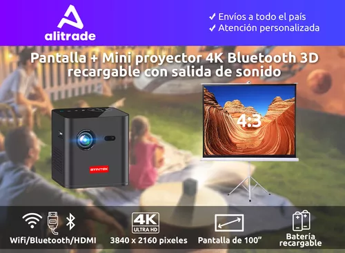 Mini Proyector Portátil 4K 3D Full HD con WiFi, Chile