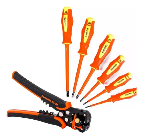 Set Pela Cable Automático + Destornilladores 6 En 1