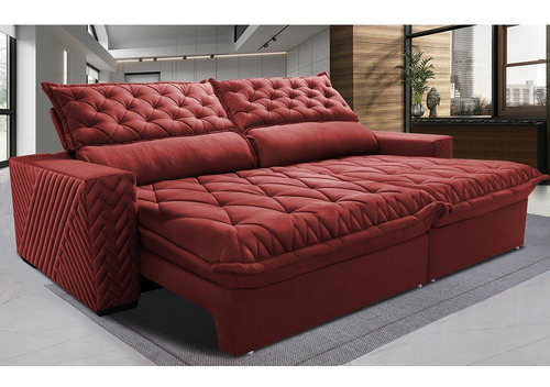 Sofá Retrátil Reclinável 2,95 Pocket Cama Inbox Spazus Suede