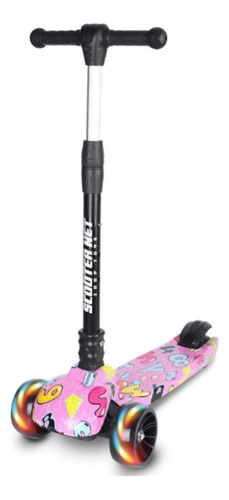 Patinete Scooter Tunado Rosa Regulável - Suporta 50kg - Zoop