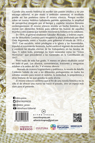 El mismo silencio, de Calderón Sabido, Adolfo. Editorial Nitro-Press, tapa blanda en español, 2020