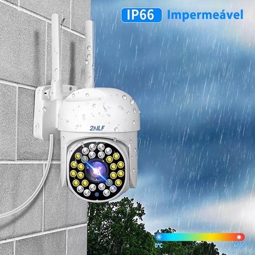 2nlf® Câmera De Segurança Ip Ip66 Prova D'agua App Icsee Audio Bidirecional Visão Noturna Interior/exterior Wifi 4mp