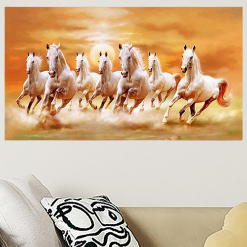 Cuadro En Lienzo Con Siete Caballos, Impresión Artística S.