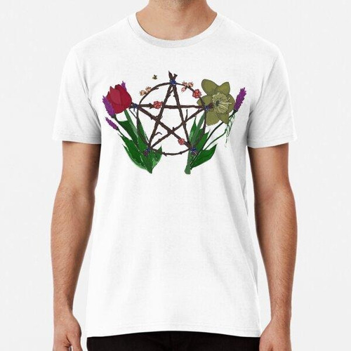 Remera Pentagrama De Bruja De Primavera Flores De Primavera 