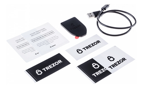 Pack Trezor T Billetera Cripto + Funda Celeste Y Lanyard