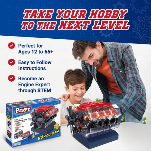 Playz - Modelo De Motor De Combustion V8 Que Funciona. Const