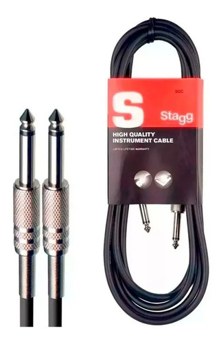 Cable Stagg Plug 6 Metros Profesional Para Guitarra O Bajo