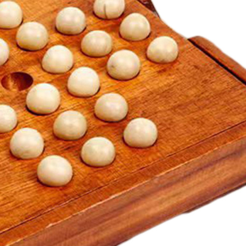 Juego De Mesa Solitario De Madera Con 32 Clavijas, Ajedrez
