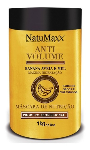 Máscara Banana Aveia E Mel Anti Volume Natumaxx 1kg 