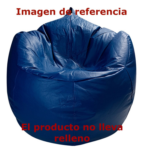 Sillón Puff Oval Mediano Azul Sin Relleno