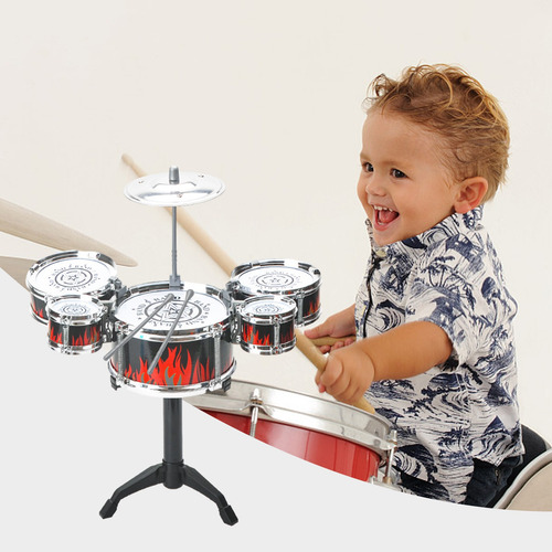 Instrumento Musical Infantil Jazz Drum Set De Cinco Tambores
