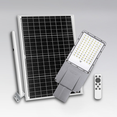 Luminaria Led Solar Muro Y Brazo Con Panel Solar Montable,controlador, Sensor Y Batería Recargable Incluida 3200lm Blanco Frío 6500k Artlite Asl-003 Paquete 2 Piezas
