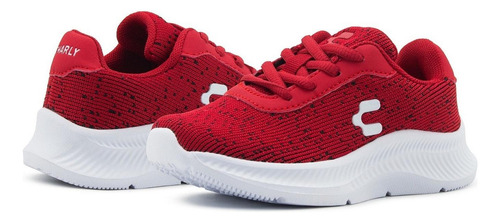 Tenis Running Niño Suela Eva Charly Rojo Blanco 15-21.5