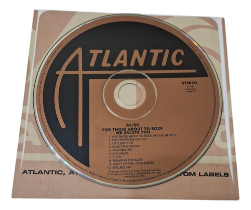 Ac / Dc For Those About To Rock Mini Lp Europe Edición Especial