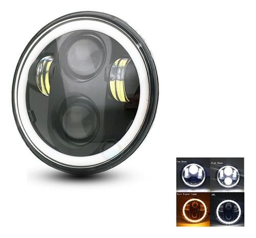 Faros Led 5.75'' Ojo Angel Daymaker Para Harley Moto Honda