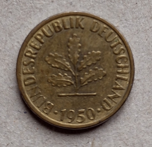 Moneda De Alemania Año 1950 De 5 Pfennig Cerca J