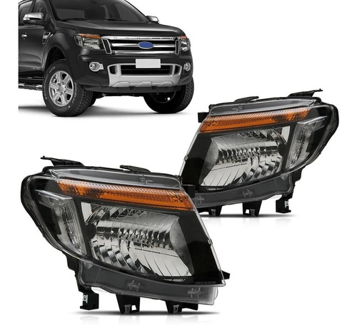 Par Farol Ford Ranger 2013 2014 2015 2016 Mascara Negra