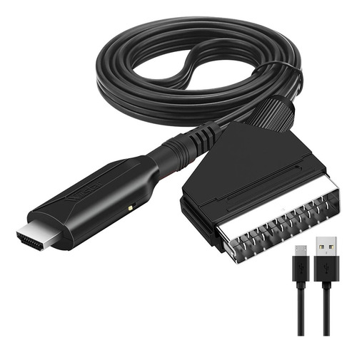 Adaptador Compatible, Convertidor Hdmi A Scart, Cable De Víd