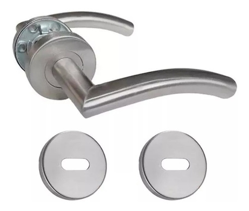 Imagen 1 de 4 de Manija Picaporte Acero Inoxidable Oval C/bocallaves Puerta
