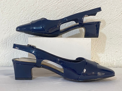 Zapatillas De Charol Tacón Pequeño Diseño Abierto #4.5 19/5
