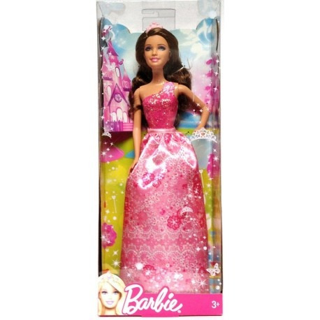 Muñeca Barbie Princesa Rosa Brillante Hermosa