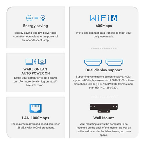 Beelink Minis 12 Pro Mini Pc Con Procesador N100, 16g Ddr4 5