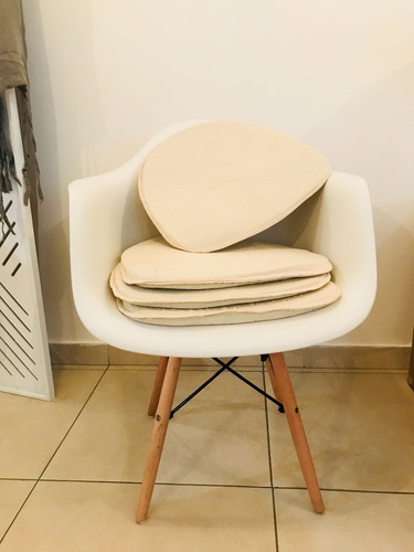 Almohadón Sillon Eames Lienzo Pack 4 Unid Espuma 3cm