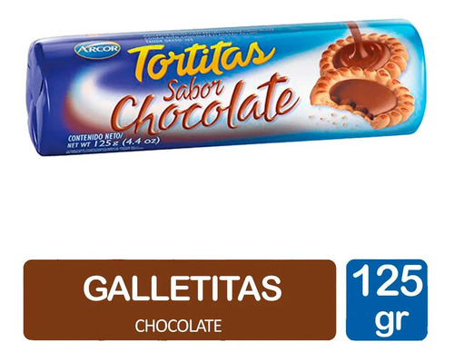 Galletitas Tortitas Sabor Chocolate Arcor 125 Gr