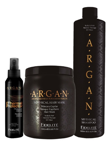 Combo Argán Fidelite X3 Kit Grande Para Peluqueros 