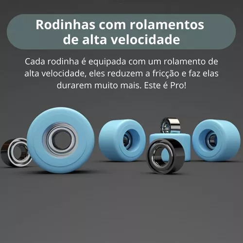 Skate Dedo Profissional De Madeira Com Rolamento Fingerboard